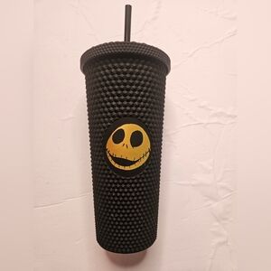 Nightmare Before Christmas Black Tumbler with Smiling Face Design